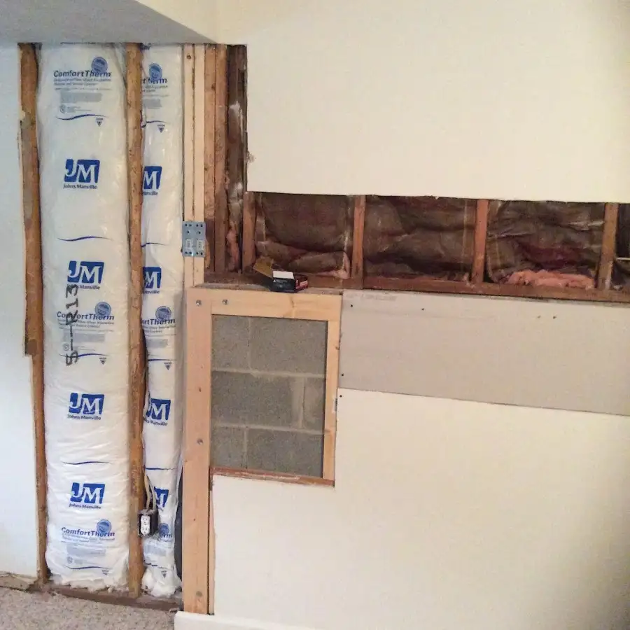 Wall insulation replacement during Contents Cleaning & Restoration in St. Peters